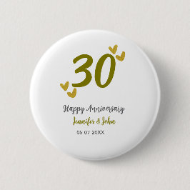 30周年記念ゴールデングレ結婚ーの夫婦 缶バッジ