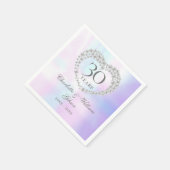 30周年記念シ結婚ックパールハート スタンダードカクテルナプキン (角)