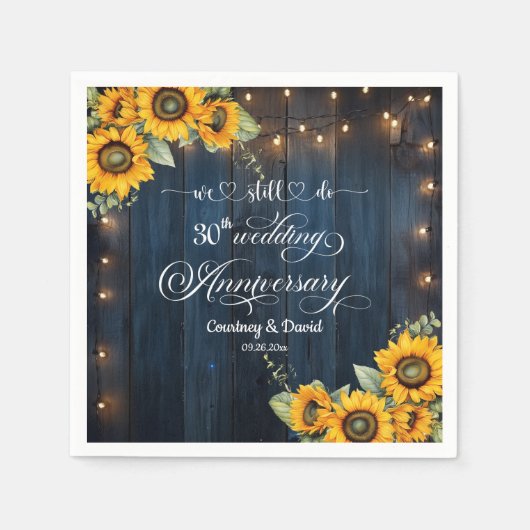 30周年記念ストリングラ結婚イトを今も行っている スタンダードカクテルナプキン (正面)