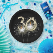 30周年記念パーティースパーカーズオンブラック ペーパープレート (パーティー)