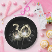 30周年記念パーティースパーカーズオンブラック ペーパープレート (パーティー)