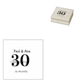30周年記念パープルボールドレター名シンプルなリ ラバースタンプ (押印)