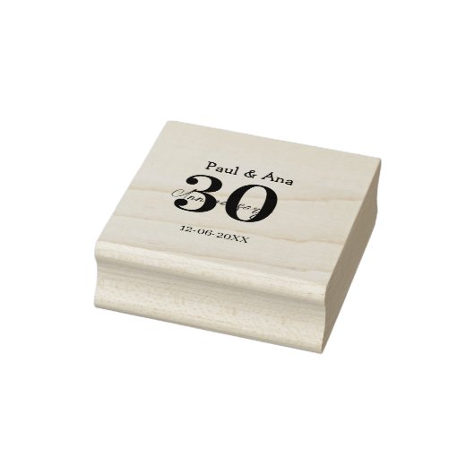 30周年記念パープルボールドレター名シンプルなリ ラバースタンプ (スタンプ)