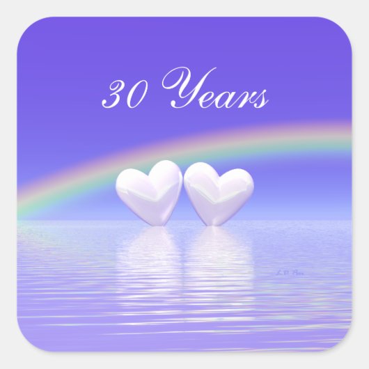 30周年記念パールハート スクエアシール (正面)