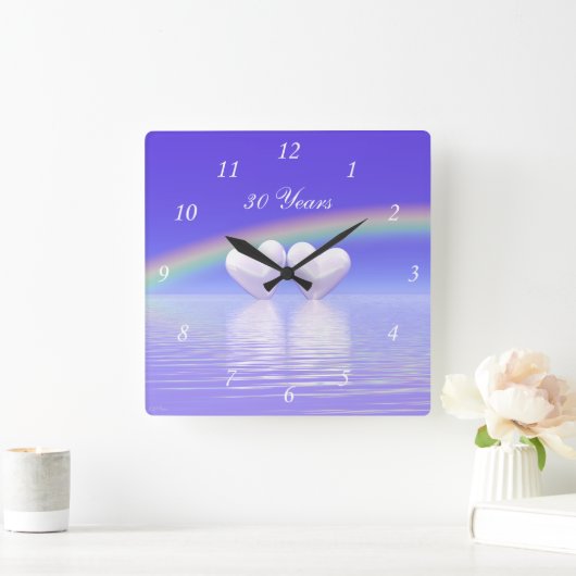 30周年記念パールハート スクエア壁時計 (ホーム)