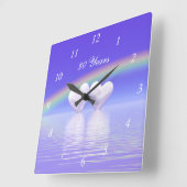 30周年記念パールハート スクエア壁時計 (傾斜)