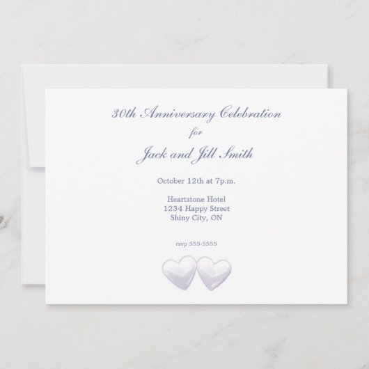 30周年記念パールハート 招待状 (裏面)