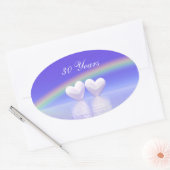 30周年記念パールハート 楕円形シール (封筒)