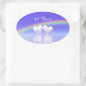 30周年記念パールハート 楕円形シール (バッグ)