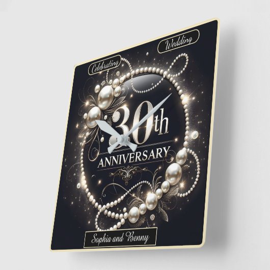 30周年記念パールブリス スクエア壁時計 (傾斜)