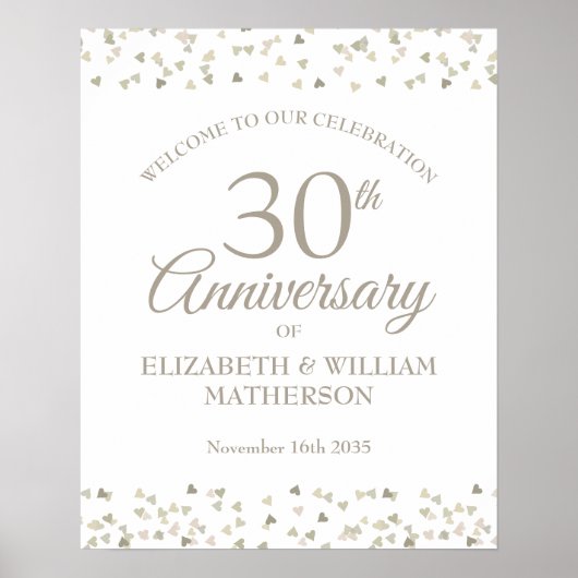 30周年記念パールラブハートウェルカムサイン ポスター (正面)