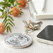 30周年記念パール結婚のギフトパーソナライズされた キーホルダー (側面)