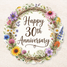 30周年記念フラワー ペーパーコースター
