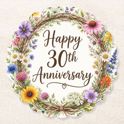 30周年記念フラワー ペーパーコースター (正面)