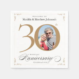 30周年記念ホワイト金ゴールド書道教室 スタンダードカクテルナプキン