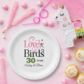 30周年記念ラブバードパーソナライズされた ペーパープレート (パーティー)