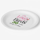 30周年記念ラブバードパーソナライズされた ペーパープレート (アングル)