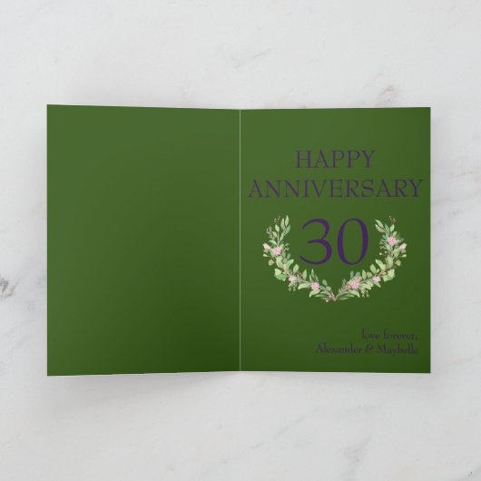 30周年記念ラブフォーエバー写真テンプレート カード (内部)