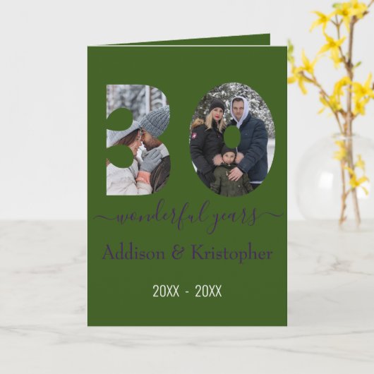 30周年記念ラブフォーエバー写真テンプレート カード (黄色い花)