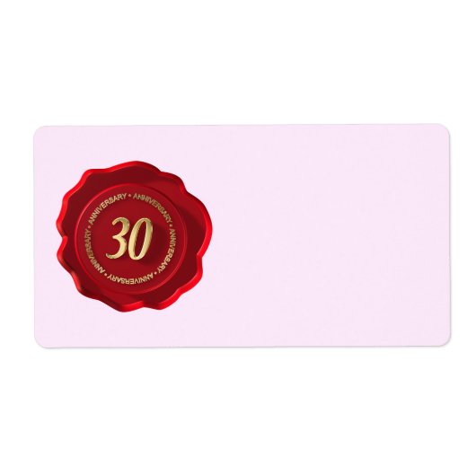30周年記念レッドワックスシール ラベル (正面)