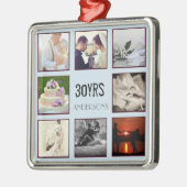 30周年記念写真結婚インスタグラムカスタム メタルオーナメント (左)