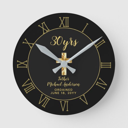 30周年記念司祭クレイジー・デアコン ラウンド壁時計 (正面)