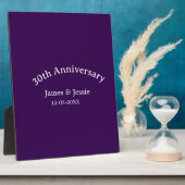 30周年記念名 日付 紫 シンプル フォトプラーク (側面)