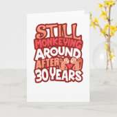 30周年記念日もまだまだ楽しく騒いでます カード (黄色い花)