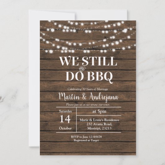 30周年記念日 私たちまだ記念日を祝う 招待状 (正面)