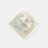 30周年記念水結婚彩グリーンリーパール スタンダードカクテルナプキン (角)