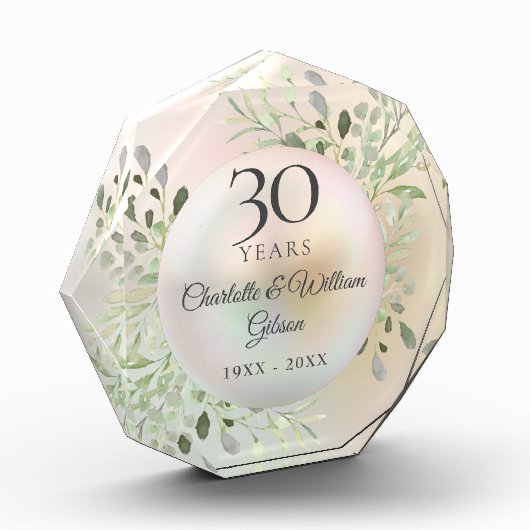 30周年記念水結婚彩グリーンリーパール フォトブロック (左)