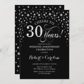 30周年記念祝賀 - シルバー ブラック 招待状 (正面/裏面)