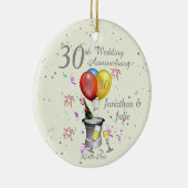 30周年記念結婚お祝いバブリー・パール セラミックオーナメント (右)