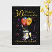 30周年記念結婚お祝い カード (黄色い花)