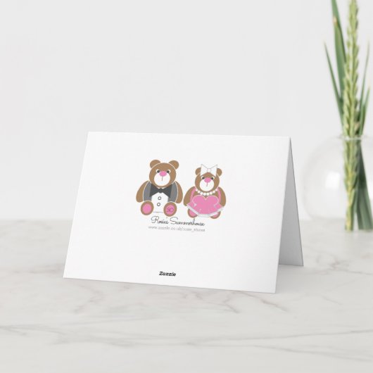 30周年記念結婚かわいいテディベア カード (裏面)