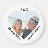 30周年記念結婚カップル記念ハート写真 マグネット (正面)