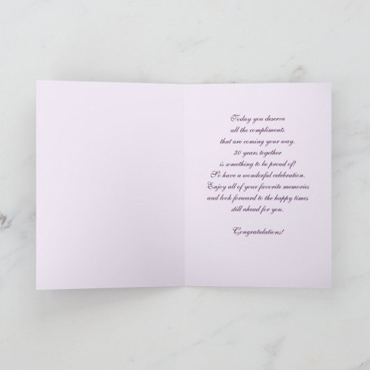 30周年記念結婚グリーティングカード カード (内部)