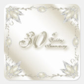 30周年記念結婚ステッカー スクエアシール (正面)