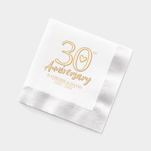 30周年記念結婚ハートグラフィックカスタムグラフ 箔ナプキン (左)