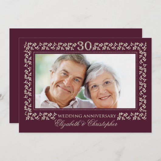 30周年記念結婚パーティー写真 招待状 (正面/裏面)