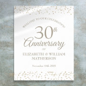 30周年記念結婚パールダスト歓迎サイン ポスター