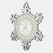 30周年記念結婚ピータースノーフレークオーナメント スノーフレークピューターオーナメント (右)