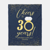 30周年記念結婚リングや輪応援 フリースブランケット (正面)