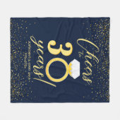 30周年記念結婚リングや輪応援 フリースブランケット (正面(横))