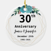 30周年記念結婚名前をカスタムする及び年 セラミックオーナメント (裏面)