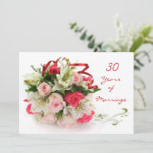 30周年記念結婚式。バラとユリ 招待状 (スタンド正面)