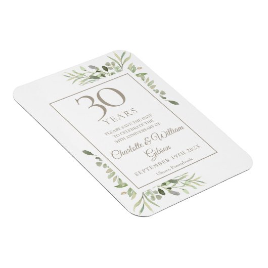 30周年記念結婚日を守る緑の森 マグネット (右側)