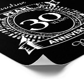 30周年記念結婚真珠の紋章 ポスター (角)