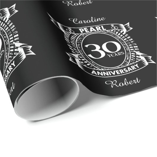 30周年記念結婚真珠の紋章 ラッピングペーパー (ロールコーナー)