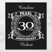 30周年記念結婚真珠の紋章 ワインラベル (シングルラベル)